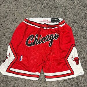 Just Don Chicago Bulls Basketball Shorts Mens Small 1990's Michael Jordan Red